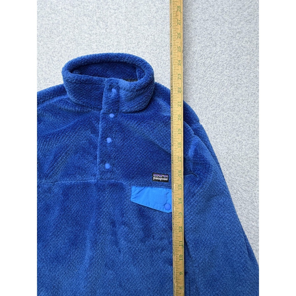 Patagonia Fleece Jacket Kids XL 14 Blue Snap Pullover Pocket Warm Winter Outdoor - Picture 10 of 12